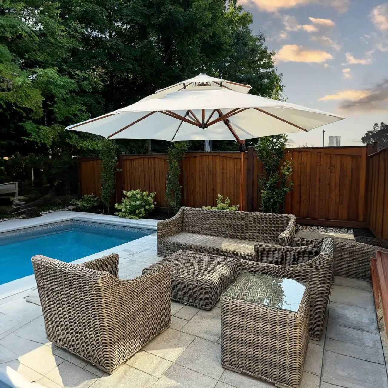 PURPLE LEAF 11ft Patio Umbrella Outdoor Round Umbrellas Large Cantilever Umbrella Windproof Offset Umbrellas Heavy Duty Sun Umbrella for Garden Deck Pool Patio, Cream by GreenHaven Gardens