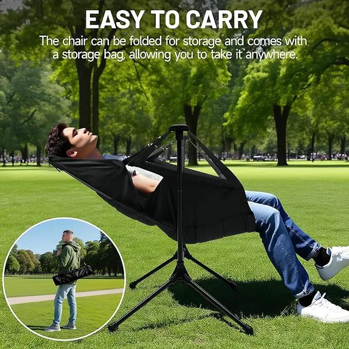 Himalaya Hammock Camping Chair, Swinging Portable Folding Camp Chairs for Adults Heavy Duty Foldable Oversized Rocker with Aluminum Alloy Frame for Outdoor Lawn，Backyard，Beach and Patio Sport by GreenHaven Gardens