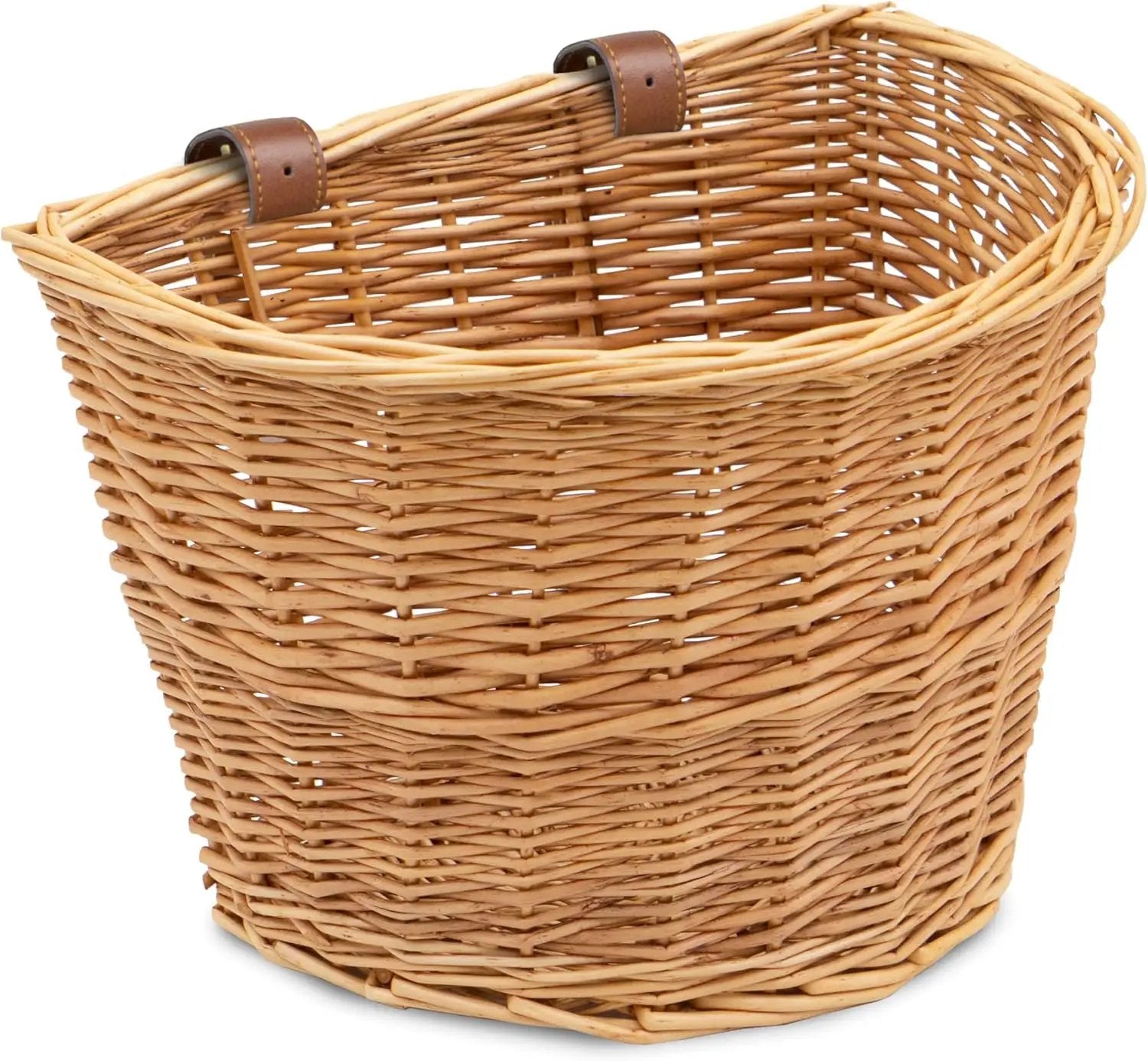 ProSource Wicker Bike Basket Front Cargo for Women and Men, Fits Most Bikes, Beach Cruiser, Stationary Bike, Ebike, Road Bike, Light Brown by GreenHaven Gardens