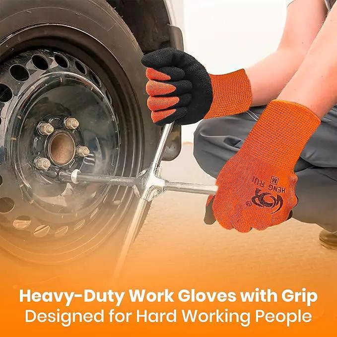10 OR 20 Pairs Work Gloves–Heavy Duty Rubber Coated Safety Work Gloves–Multipurpose Gloves by GreenHaven Gardens