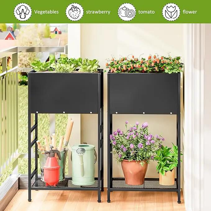 Raised Garden Bed, Raised Planter Box with Legs, Outdoor Metal Elevated Garden Bed, Small Standing Raised Beds Flower Bed for Gardening, Backyard, Balcony, Patio by GreenHaven Gardens