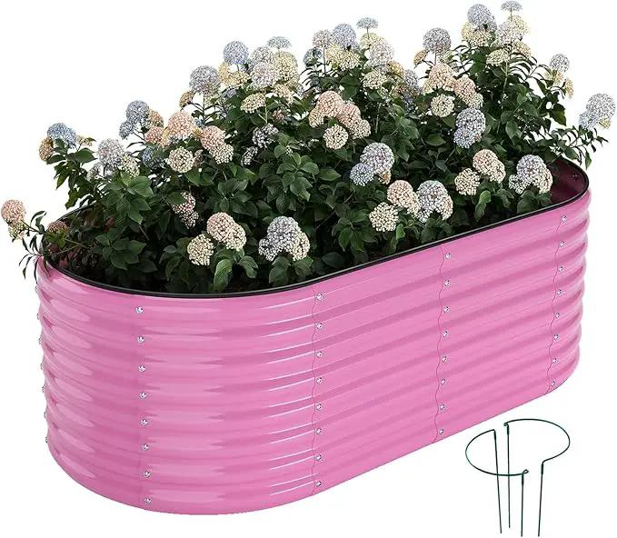 Galvanized Metal Planter Raised Garden Bed Kit for Gardening Outdoor，6x3x2ft Planter Grow Garden Box Raised Flower Bed，Long Vegetable Clearance Herb Raised Garden Beds for Container Gardening by GreenHaven Gardens