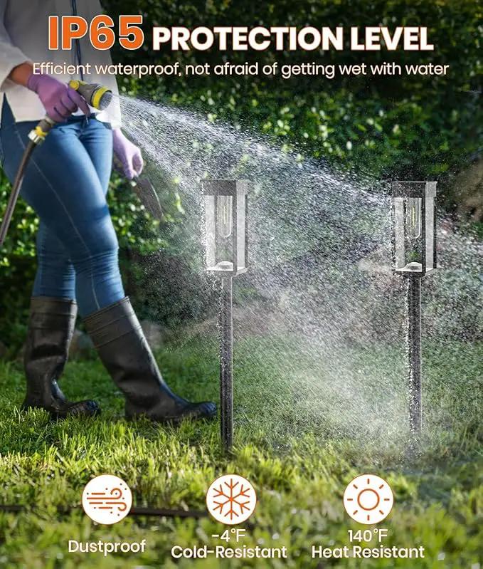Solar Pathway Lights Outdoor,4 Pack Bright Solar Lights Outdoor,IP65 Waterproof Solar Garden Lights Solar Powered Landscape Lighting for Yard Patio Walkway Driveway Pathway (Warm White) by GreenHaven Gardens