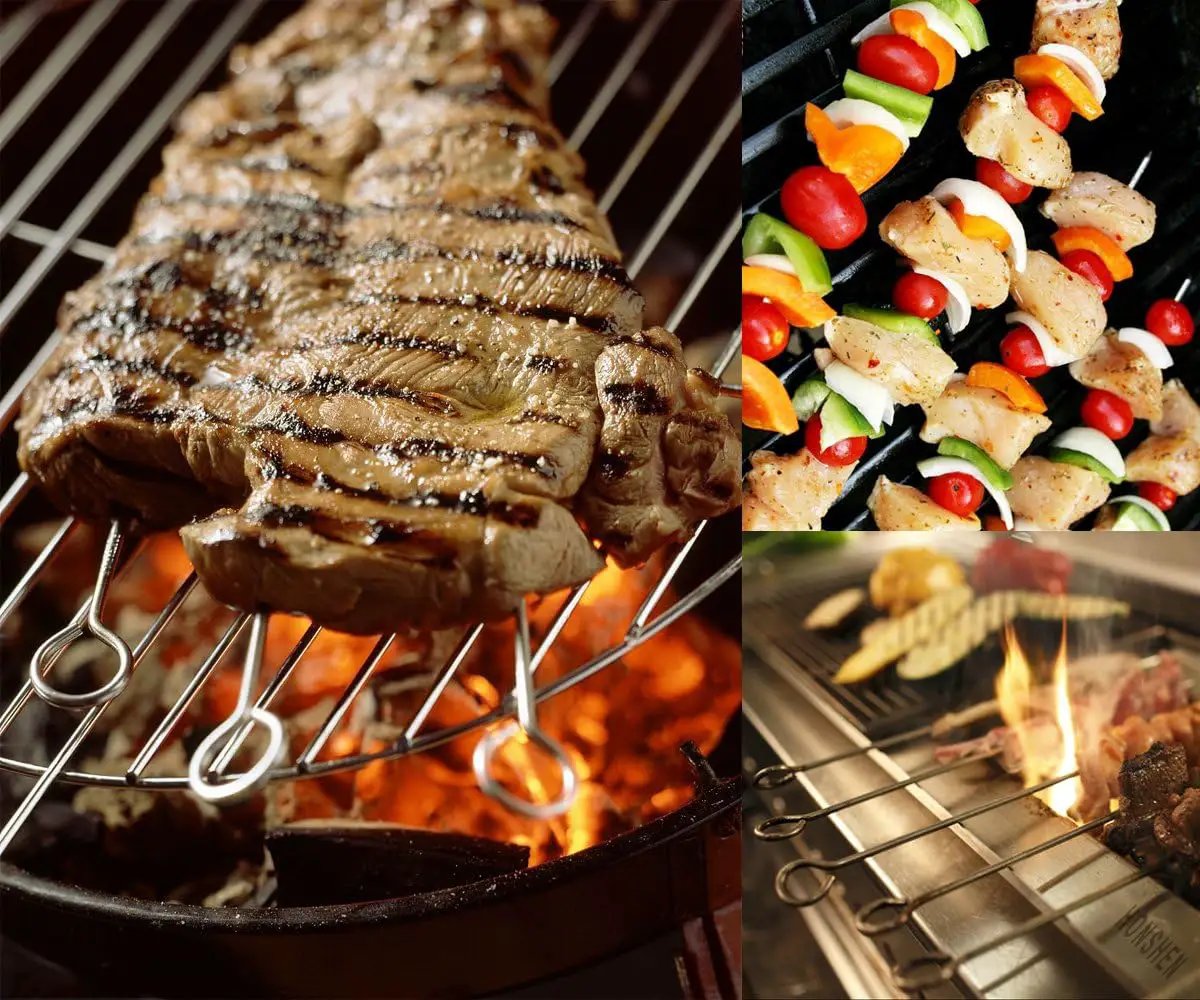30 Pack 10 Inch Metal Barbecue Skewers, Stainless Steel BBQ Skewers, Shish Kebab Kabob Skewers (BBQ 10Inch-30p) by GreenHaven Gardens