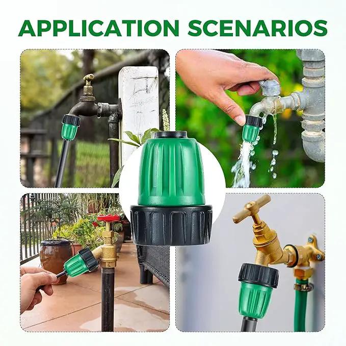 12 Pcs 1/2 Inch Drip Irrigation Tubing Faucet Garden Hose Adapter, 3/4" to 1/2" Drip Irrigation Tubing Hose Adapter, 3/4 Inch Faucet Connector Garden Hose Adapter Black and Green by GreenHaven Gardens