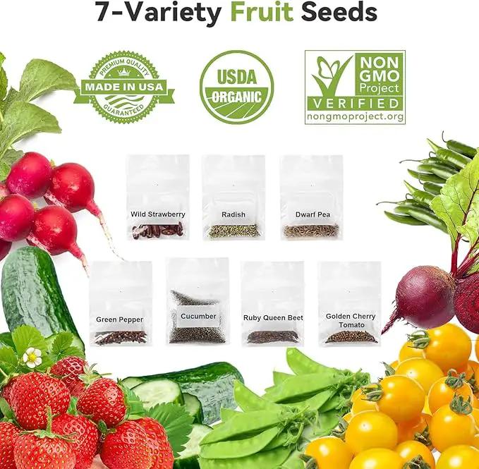 inbloom Fruit Seed Pod Kit for AeroGarden, iDOO, Ahopegarden, MUFGA Hydroponic Growing System, 12-Pod, 350+ Seeds Included Strawberry, Cucumber, Green Pepper, Golden Tomato, Radish, Dwarf Pea, Beet by GreenHaven Gardens