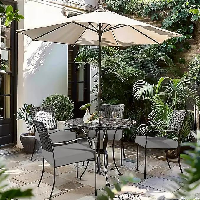 Favoyard Patio Chair Cushions 18.5 x 16 x 3 Inch Waterproof Outdoor Seat Cushions for Patio Furniture 3-Year Color Fastness Garden Sofa Couch Chair Pads with Handle & Adjustable Straps Set of 2, Grey by GreenHaven Gardens