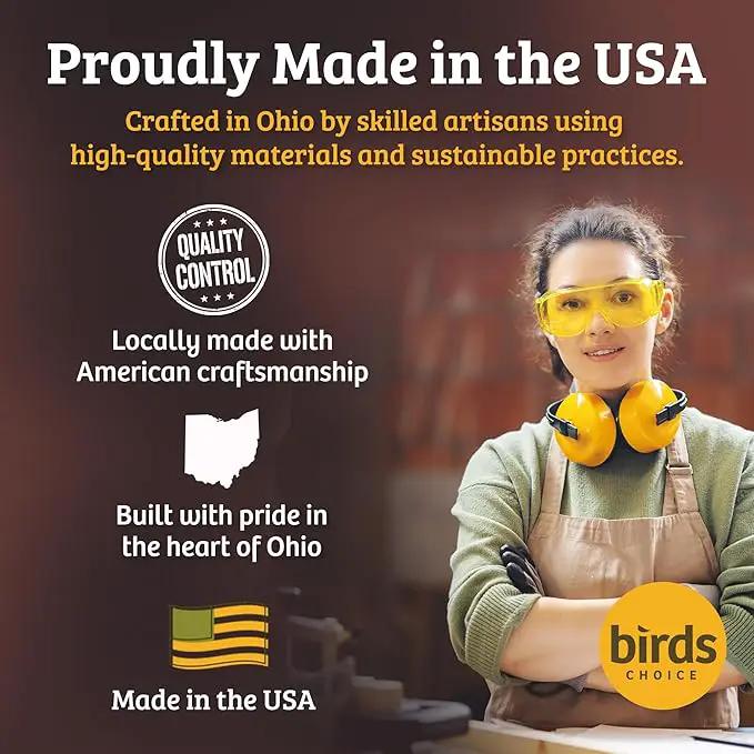 Birds Choice Ohio Stoneware Bird Bath | Pedestal Bird Bath, Stable Locking Top | Weather-Resistant Ceramic Clay, Glazed Finish | Outdoor Garden & Patio Decor | 22" H x 17" D, Burgundy by GreenHaven Gardens