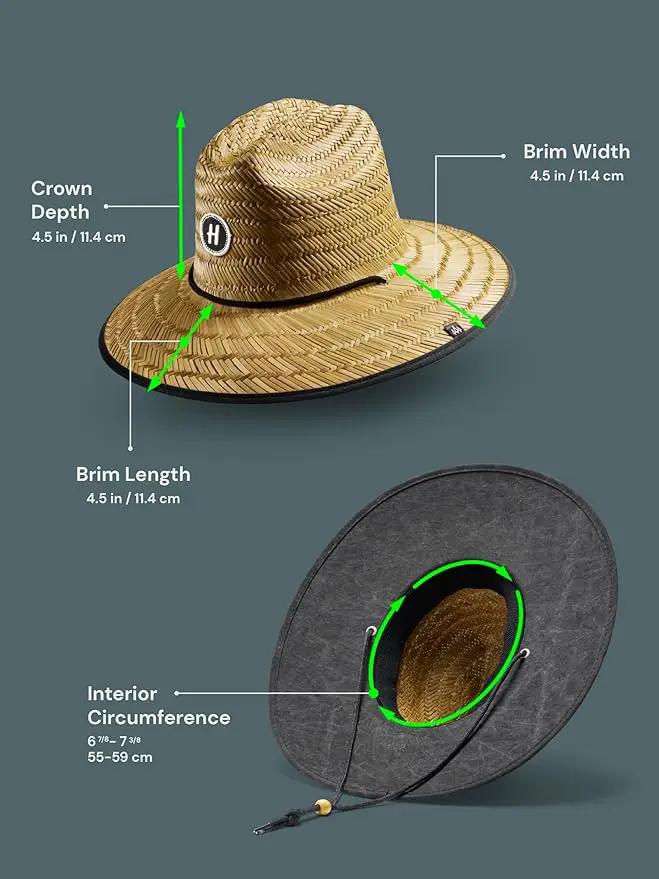 Straw Hat for Men & Women | Lifeguard Hat, Beach Hat & Sun Hat | UPF 50+ Wide Brim for Sun Protection | One Size | Hemlock by GreenHaven Gardens