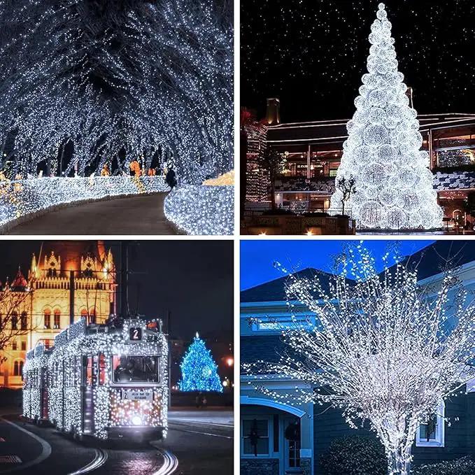 Solar String Lights Outdoor, Upgraded 2-Pack 80FT 200 LED Solar Twinkle Light for Outside, Waterproof Silver Wire 8 Modes Solar Fairy Lights for Garden Patio Tree Christmas Party Wedding (Cool White) by GreenHaven Gardens