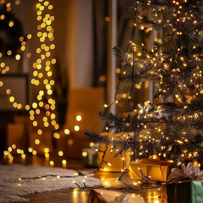 TW SHINE Christmas Lights, 20FT 100 Count Incandescent Mini Christmas Tree Light, Waterproof Xmas String Lights for Outdoor Indoor Home Party Yard Decorations, Gold by GreenHaven Gardens