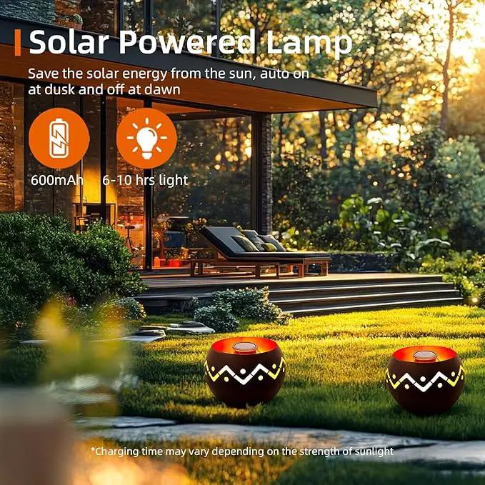 Outdoor Waterproof Lantern, High-Quality Flame Solar-Powered LED Light, Perfect for Gardens, Patios, Deck, Desktops, Pathways, Landscapes, and Lawns Decorations. (L24018) by GreenHaven Gardens