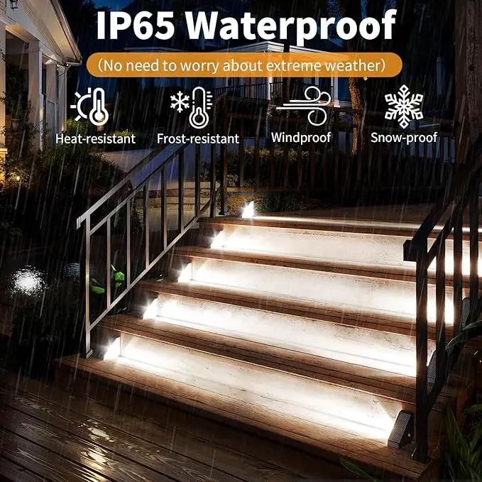 KINKAI Solar Stair Lights - 10 Pack Step Light Outdoor Deck Light Solar Lights Outdoor Waterproof Decor for Steps Front Door Porch Yard Patio (White Light) by GreenHaven Gardens