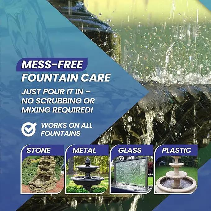 16oz Water Fountain Cleaner - Cleans 80 Gallons of Water, Bird Bath Cleaner Safe for Birds and Wildlife, Ideal for Indoor & Outdoor Use - Prevents Dirt Build-Up and Clog, Safe for Stone, Metal & More by GreenHaven Gardens
