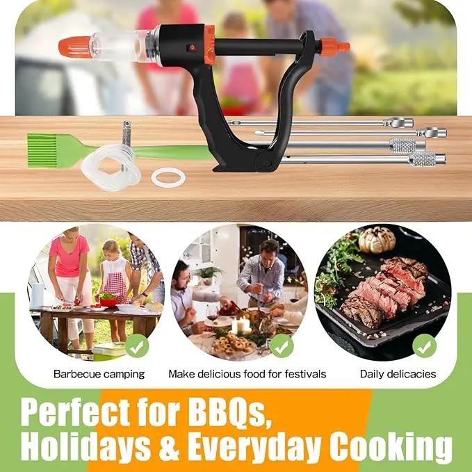 Premium Marinade Injector Syringe – Adjustable Flow (5ml/10ml/15ml), 4 Stainless Steel Needles, Meat Injector for Turkey, BBQ, Chicken, Beef, Pork, Brisket, Smoking & Holiday Cooking by GreenHaven Gardens