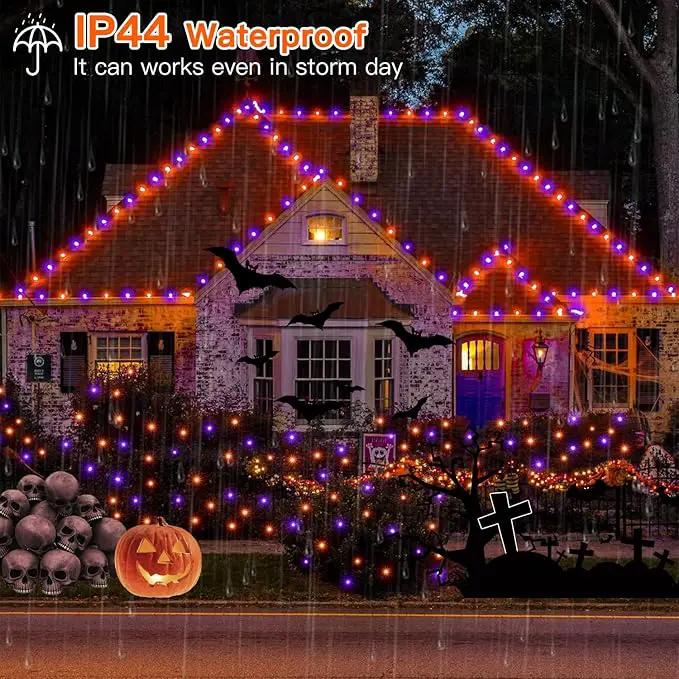 Ollny Halloween Outdoor String Lights - 60 FT 180 LED Orange and Purple Decorations, Waterproof Fairy Plug-in, 8 Modes and Timer for Party, Yard, Door, Christmas Decor by GreenHaven Gardens