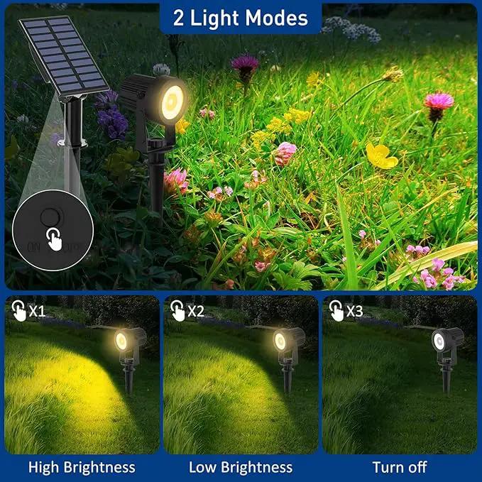 Solar Landscape Spotlights 4 Pack Warm White 3000K, T-SUNUS IP65 Waterproof Outdoor Solar Spot Lights for Yard 9.8ft Cable, Separated Panel Garden Light for Flag Driveway Porch Walkway Pool Patio Pond by GreenHaven Gardens