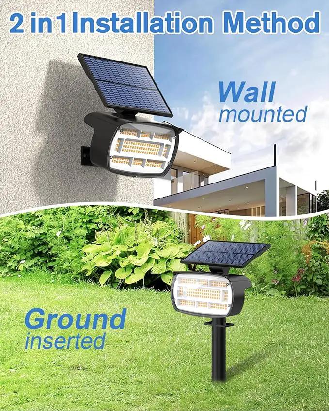 Fabrito Solar Spot Lights Outdoor 136 LEDs, Large Area Lighting Solar Lights Outdoor, 6 Pack IP65 Waterproof Landscape Spotlights Auto On/Off for Yard, Garden, Pathway, Plants,Tree (Warm White) by GreenHaven Gardens