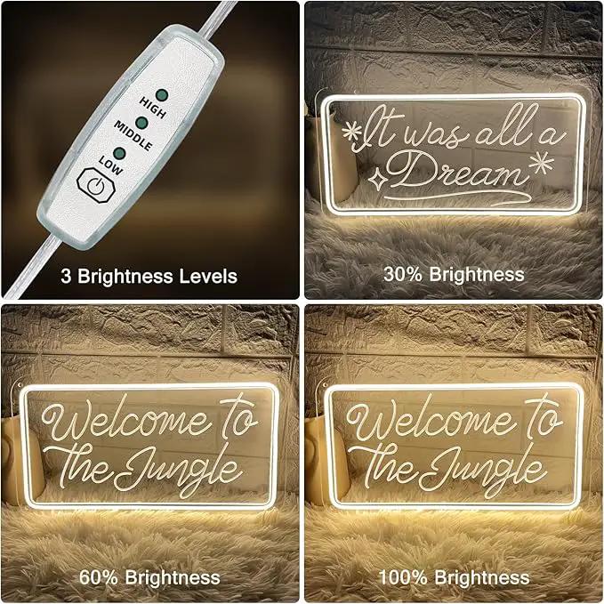 Welcome to the Jungle Neon Sign, Neon Light Sign for Wall Decor Dimmable Warm White LED signs for Bedroom Home Birthday Party Wedding Engagement Garden Man Cave Decor USB Powered by GreenHaven Gardens