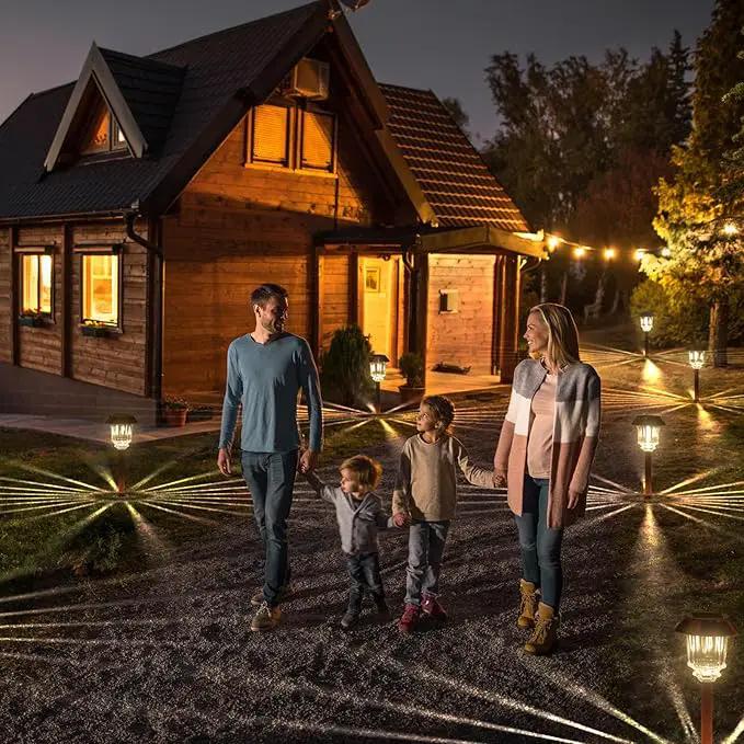 XMCOSY+ Solar Lights Outside Waterproof - 4 Pack Auto On/Off 10-40 LM Dimmable Outdoor Solar Lights for Yard Garden Pathway Driveway Walkway (Warm White) by GreenHaven Gardens
