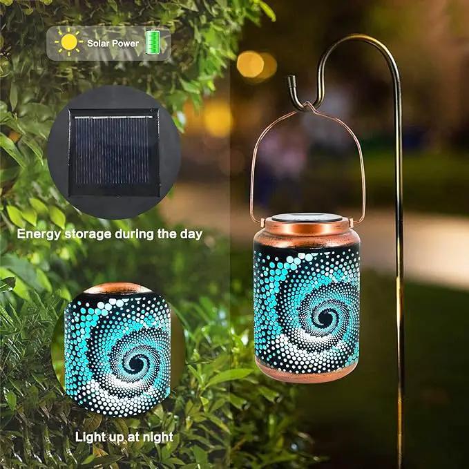 Solar Lanterns Outdoor Hanging Lantern Metal Waterproof LED Lantern with Solar Powered Garden Patio Decorations Decor Lantern with Handle Christmas Gift Idea by GreenHaven Gardens