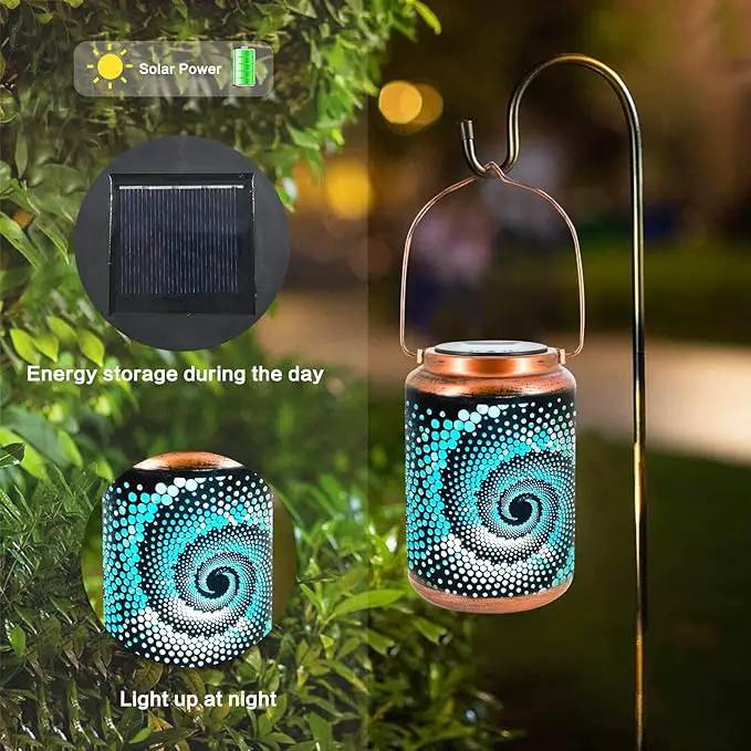 Solar Lanterns Outdoor Hanging Lantern Metal Waterproof LED Lantern with Solar Powered Garden Patio Decorations Decor Lantern with Handle Christmas Gift Idea by GreenHaven Gardens