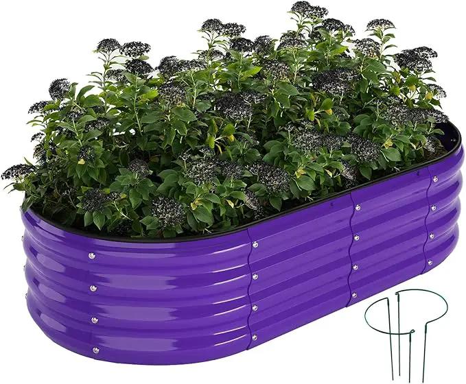 Raised Garden Bed, 4x2x1ft Raised Beds for Gardening Outdoor for Vegetables Flowers Ground Planter Box，Galvanized Raised Garden Beds by GreenHaven Gardens