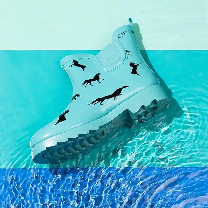 NORTY - Womens Ankle Rain Boots - Ladies Waterproof Winter Spring Garden Boot runs ½ size large by GreenHaven Gardens