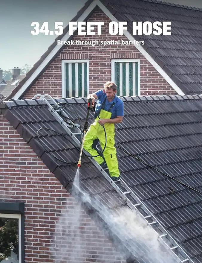 Gas Pressure Washer 3800 PSI and 2.5 GPM, 212CC, with Onboard Soap Tank, 10" Wheel, 5 Nozzle Set, for Cars/Fences/Homes/Patios/Furniture by GreenHaven Gardens