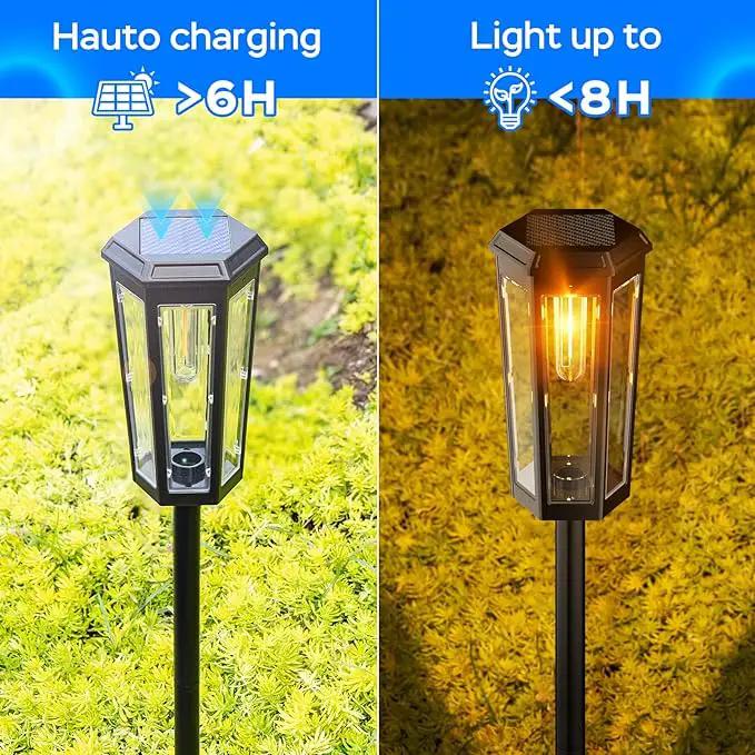 Solar Lights Outdoor 8 Pack Solar Garden Light for Patio IP65 Waterproof Bright Pathway Lights Outdoor Solars Powered Landscape Lighting for Yard Patio Walkway Driveway Pathway (Warm Light) by GreenHaven Gardens