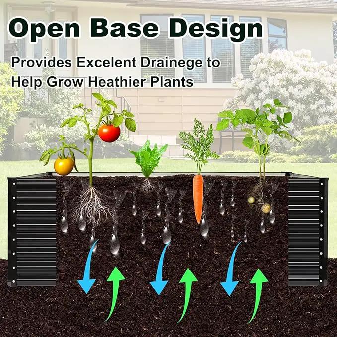 JERIA 6×3×2ft Galvanized Raised，Outdoor Metal Raised Garden Bed, Rectangular Deep Root Planter Box for Vegetables, Flowers, Herbs by GreenHaven Gardens