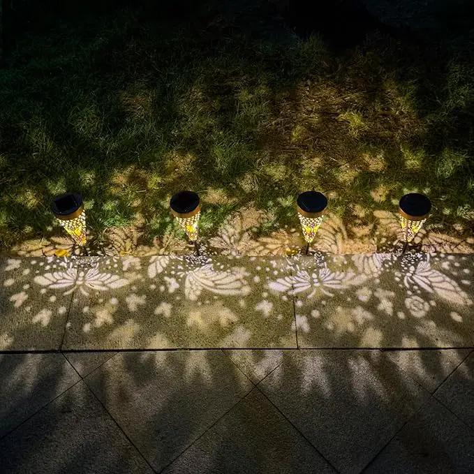 4-Pack Butterfly Outdoor Decor Solar Pathway Lights, Metal Landscape Lighting for Outside Use: Patio, Yard, Lawn, Backyard, Walkway, Driveway – Gifts for Women, Mother, Grandmother by GreenHaven Gardens
