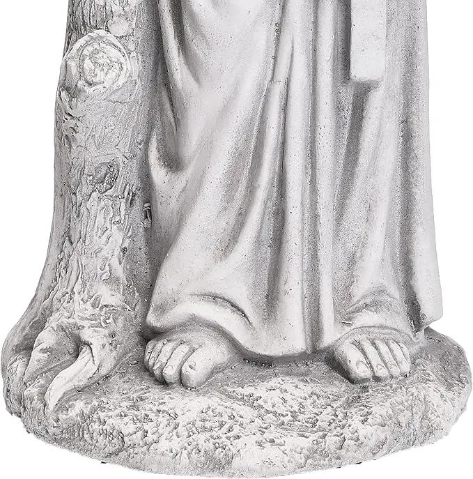 TOETOL St Francis Garden Statues 31 Inch Saint Francis of Assisi Catholic Christian Yard Decor Lawn Garden Patio Outdoor Sculptures Magnesium Oxide Stone Grey Garden Art Decorations by GreenHaven Gardens