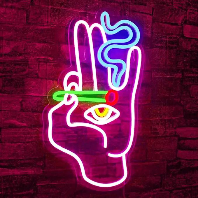 WLHOPE Evil Eye Neon Signs Hand Eye Neon Signs Pink Blue Led Neon Signs for Wall Decor, Hamsa Neon Sign, USB Connectivity Eye Neon Light Signs for Bedroom Game Room Home Bar Pub Cafes Party Gift by GreenHaven Gardens