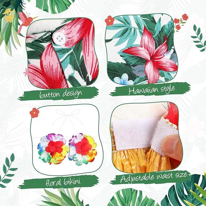 2 Set Hawaiian Luau Porch Goose Outfit for Lawn 23'' Plastic Goose Clothes Costume Summer Outdoor Decor(Hula Skirt) by GreenHaven Gardens