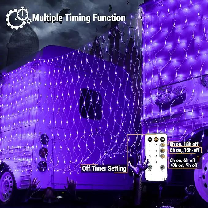 BrizLabs Christmas Net Lights, 11.8ft x 4.9ft 360 LED Christmas Bush Lights with Remote & Timer, 8 Modes Purple Mesh Lights Connectable Christmas Lights Outdoor for Christmas Bush Tree Yard Garden by GreenHaven Gardens