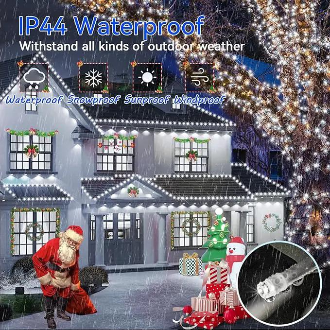 Hezbjiti 1000 LED 403 FT Christmas String Lights Outdoor, 8 Lighting Modes IP44 Waterproof Fairy Lights with Timer and Dimmable Function for Home Party Tree Decorations (Cold White, Clear Wire) by GreenHaven Gardens