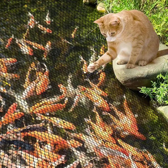PACETAP Pond Netting Kit 10 x 10 Ft for Leaves, Heavy Duty Koi Pond Cover, Pool Protective Cover Netting with Stakes Protecting Koi Fish from Birds, Cats, Predators by GreenHaven Gardens