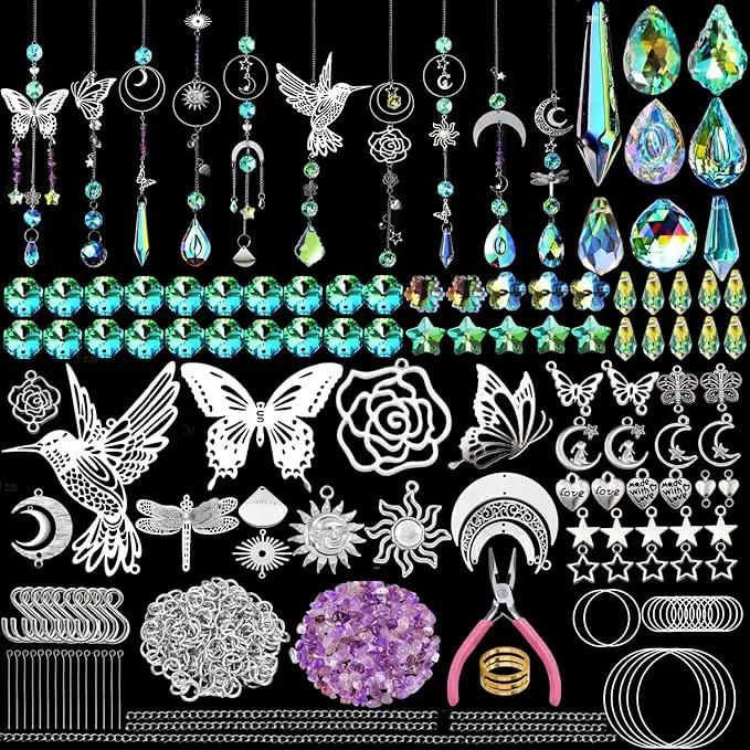 IcosaMro 420PCS Sun Catcher Arts and Crafts for Adults Crystal Suncatcher Crafts Kit for Adults Suncatchers DIY Making Supplies for Indoor Window Hanging, Outdoor Garden Decor Wedding Christmas by GreenHaven Gardens