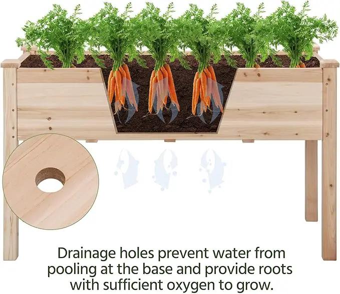Yaheetech 1pc Raised Garden Bed 48x24x30in Elevated Wooden Horticulture Planter Box with Legs Standing Growing Bed for Gardening/Backyard/Patio/Balcony by GreenHaven Gardens