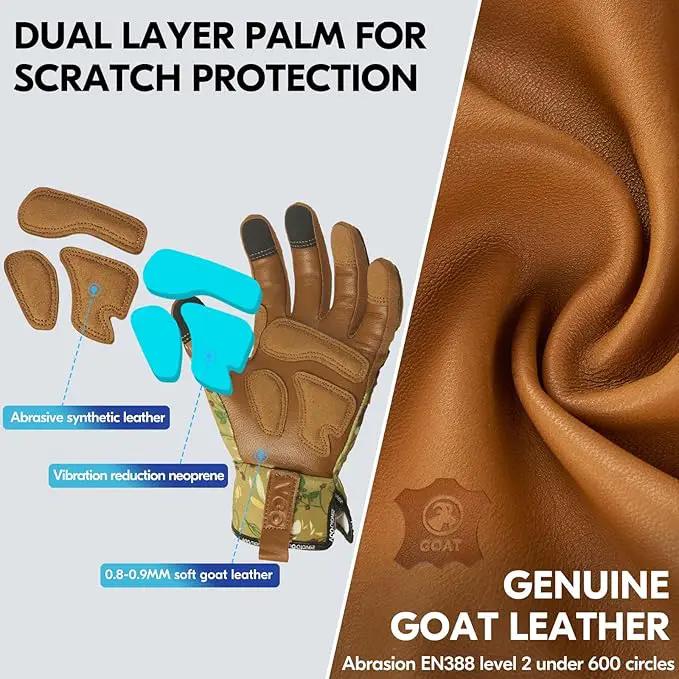 Vgo... 1Pair Gardening Gloves for Women, Goatskin leather Thorn Proof Working Gloves for Weeding, Digging, Raking, Pruning and Planting,Touchscreen (M,Light Green,GA7471) by GreenHaven Gardens