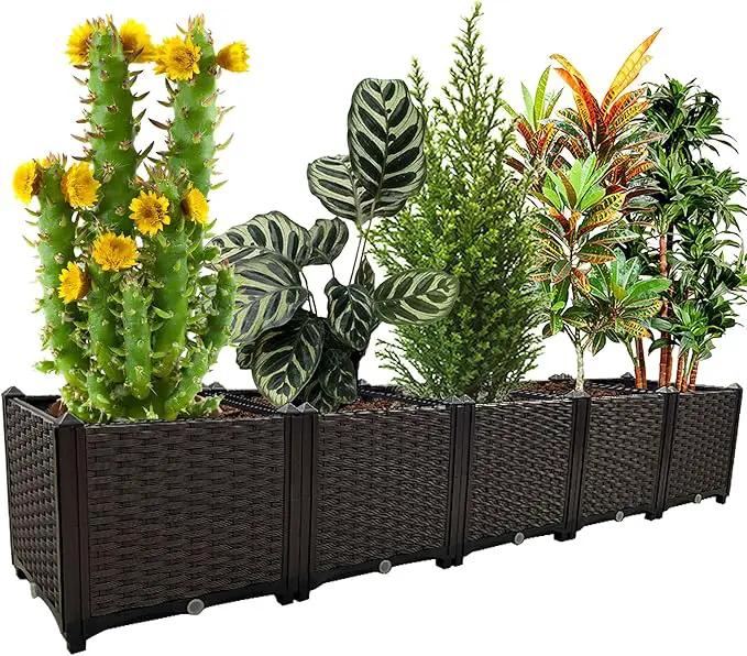 Large Planters for Outdoor Plants pots Elevated Garden Boxes Raised Garden Bed Garden Patio Balcony Deck to Planting Flowers Vegetables Tomato and Herbs by GreenHaven Gardens