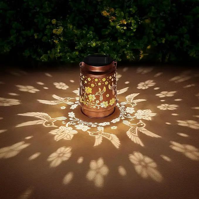 2 Pack Solar Lanterns Outdoor Waterproof Hummingbird Garden Decor Birthday Gifts for Women Mom Grandma Hanging Solar Lights Metal Solar Decoration Outside for Yard, Patio, Backyard, Porch by GreenHaven Gardens