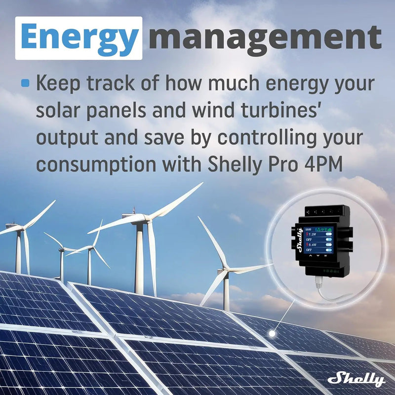 Shelly Pro 4PM | Wi-Fi & LAN, 4-Channel Smart Relay with Power Metering | Home Automation | Compatible with Alexa & Google Home | iOS Android App| Remote Appliances Control and Monitoring by GreenHaven Gardens