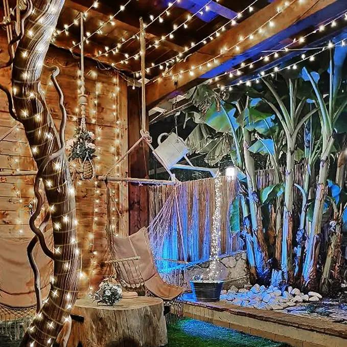 KNONEW Christmas String Lights Indoor Plug in,50FT 150LED Outdoor Waterproof Fairy Lights,8 Lighting Modes,Timer Memory Function for Bedroom Patio Balcony Party (Cool White) by GreenHaven Gardens