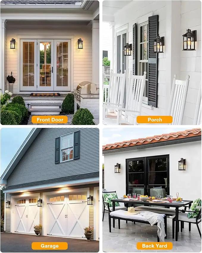 Outdoor Motion Sensor Light, 2 Pack Outside Sconce, Bronze Motion Sensor for Outside, Anti-Rust, Outdoor Light Fixture with Tempered Clear Glass for House, Garage,Entryway, Waterproof by GreenHaven Gardens