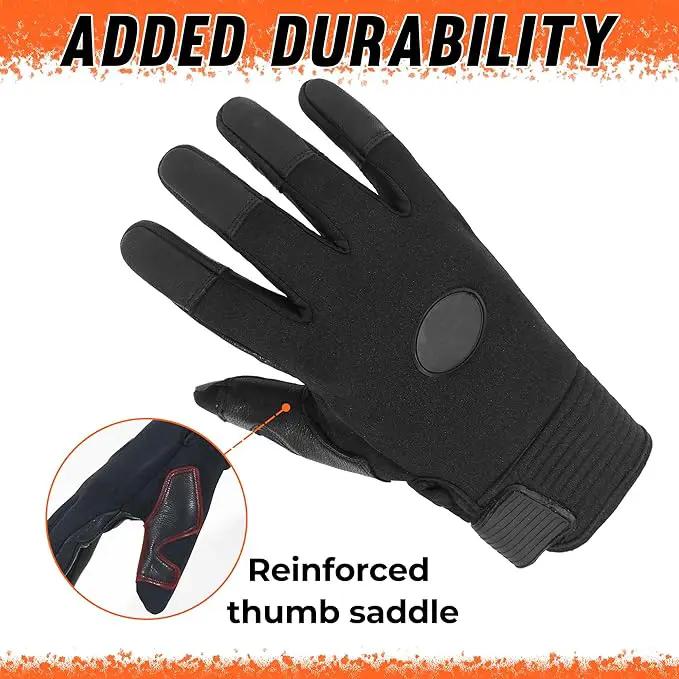 HLDD HANDLANDY Leather Work Gloves for Men & Women, Adjustable Wrist Cowhide Gardening Glove with Reinforced Palm for Driver by GreenHaven Gardens