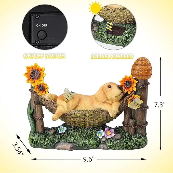 Afirst Solar Garden Outdoor Dog Statues Resin Figurine with Solar Lights Statue Decorations for Lawn, Patio, Balcony, Yard Ornament Mother's Day Gifts,Golden Retriever by GreenHaven Gardens