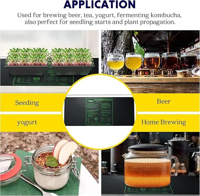 iPower Durable Seedling Heat Mat Warm 48" x 20" - 2 Pack Hydroponic Heating Pad Waterproof and A Digital Thermometer for Seed Starting Greenhouse and Germination by GreenHaven Gardens