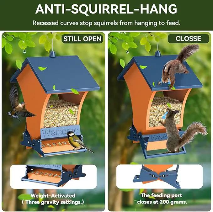 Wildpark Squirrel Proof Bird Feeders for Outdoors, 5LB Metal Hanging Feeders, Large Wild Feeders for Cardinals, Chickadees, Durable Backyard Feeders-One in Orange by GreenHaven Gardens